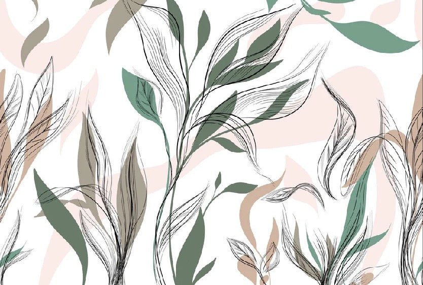Papier peint panoramique fleur graphique