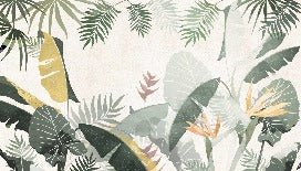 Papier peint sur mesure végétal vert jaune, XXL, tendance