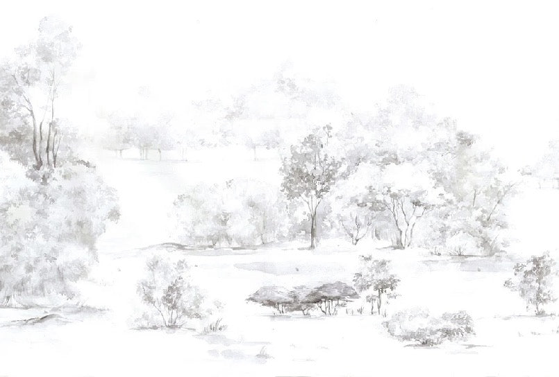 Watercolor pine forest wallpaper