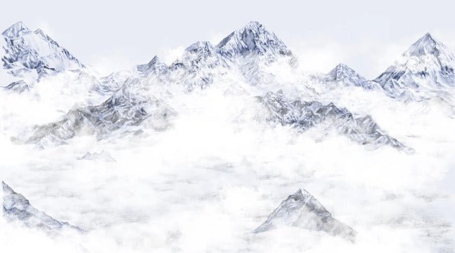 Papier peint Mont Everest bleu