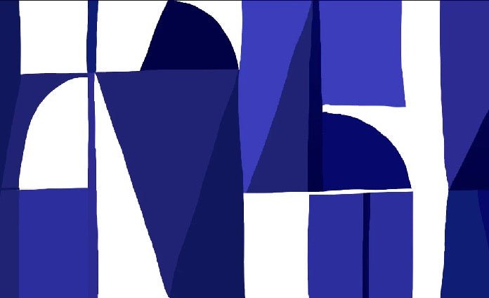 Papier peint Memphis style bleu