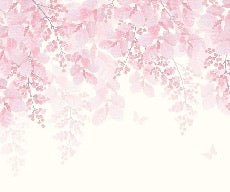 Panoramic blooming watercolor wallpaper