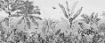 Papier peint mirage tropical noir et blanc