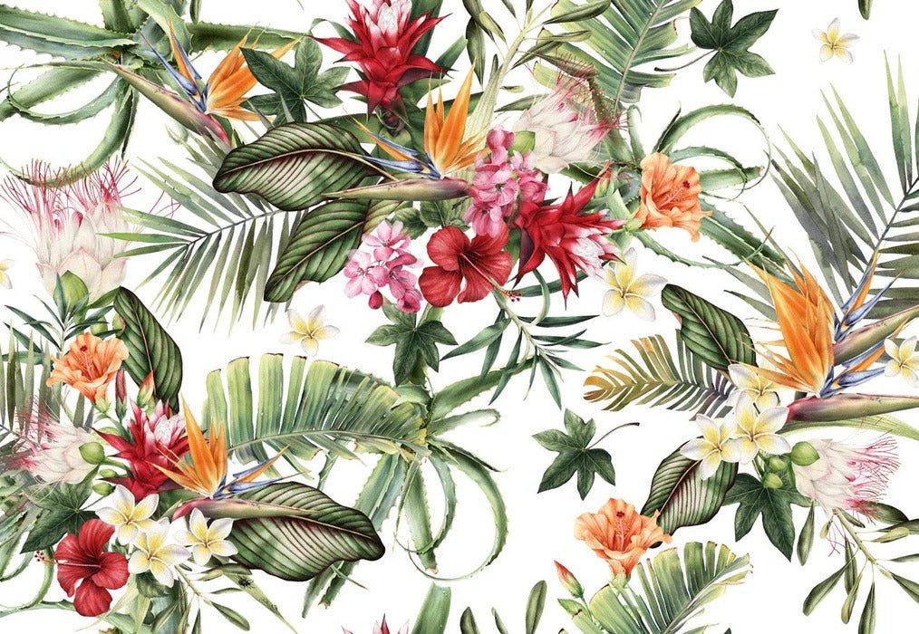 Papier peint tropical & Fleurs colorées, XXL, tendance