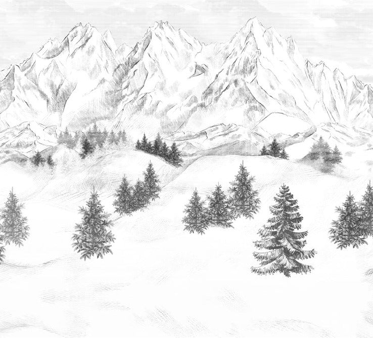 Papier peint montagne sommets de Chamonix