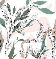 Papier peint panoramique fleur graphique