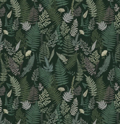 Papier peint feuille dense vert