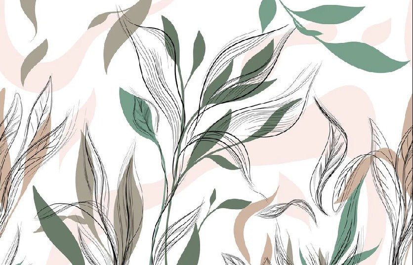 Graphic flower panoramic wallpaper