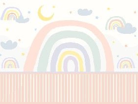 Papier peint chambre fille arc en ciel