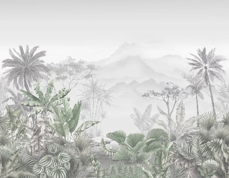 Papier peint tendance tropical vert, XXL, tendance