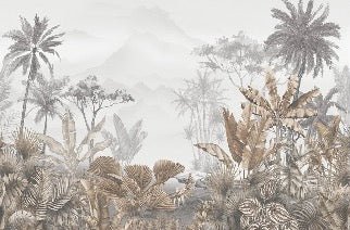 Papier peint tendance tropical sepia, XXL, tendance