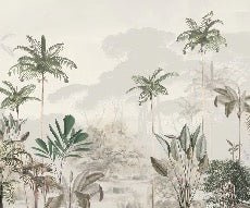 Papier peint panoramique jungle eden vert