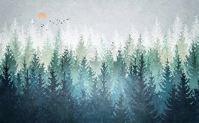 Papier peint forêt canadienne abstrait