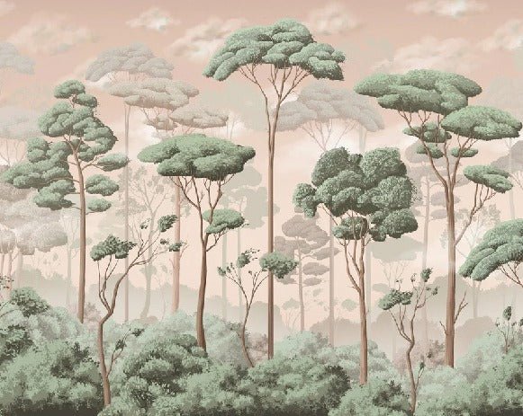 Papier peint panoramique pinède volupté jasmin, XXL, tendance