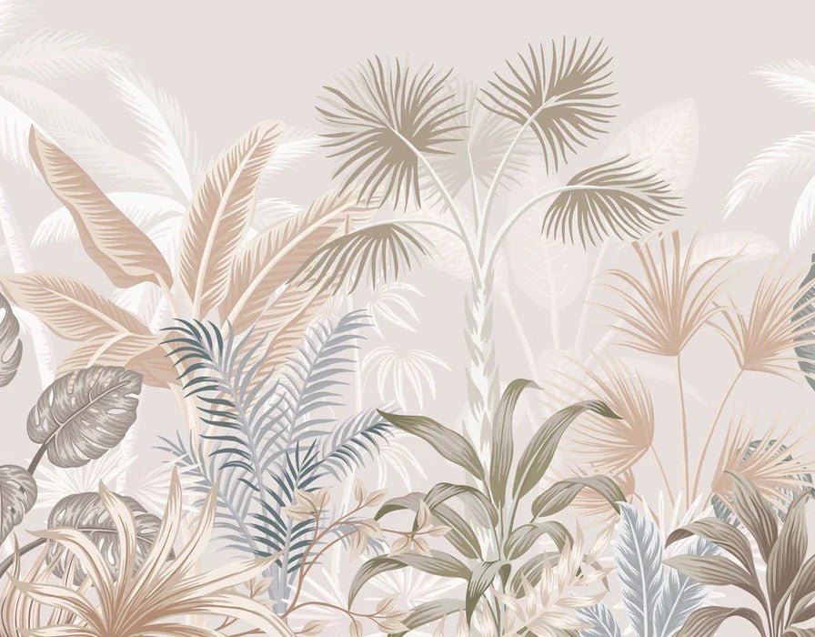 Papier peint panoramique jungle terracotta