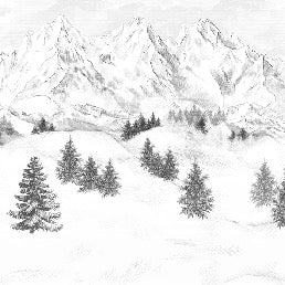 Papier peint montagne sommets de Chamonix, XXL, tendance