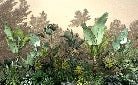 Papier peint restaurant jungle tendance indonésia, mural concept, tendance