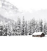 Papier peint panoramique chalet en montagne