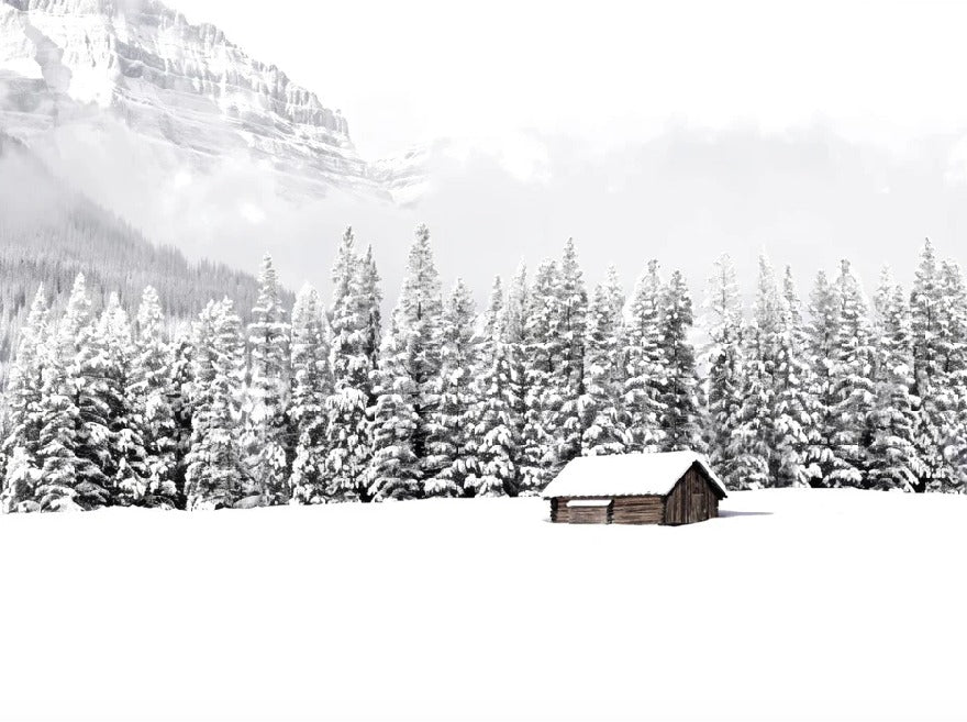 Papier peint panoramique chalet en montagne, XXL, tendance