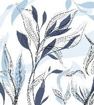 Blue graphic flower wallpaper