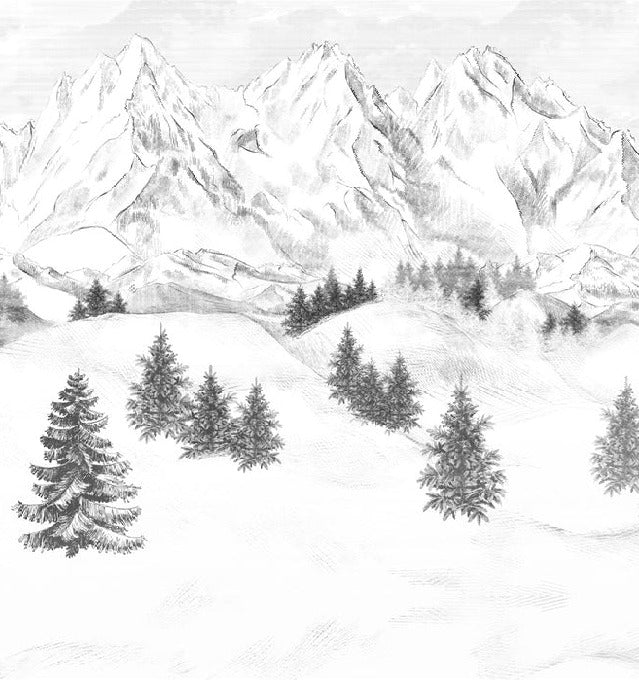 Papier peint montagne sommets de Chamonix, XXL, tendance