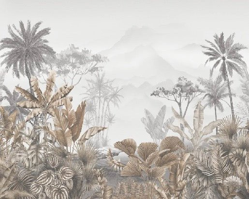 Papier peint tendance tropical sepia