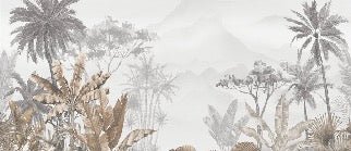 Papier peint tendance tropical sepia, XXL, tendance