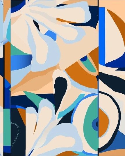 Papier peint abstrait vibrant, XXL, tendance