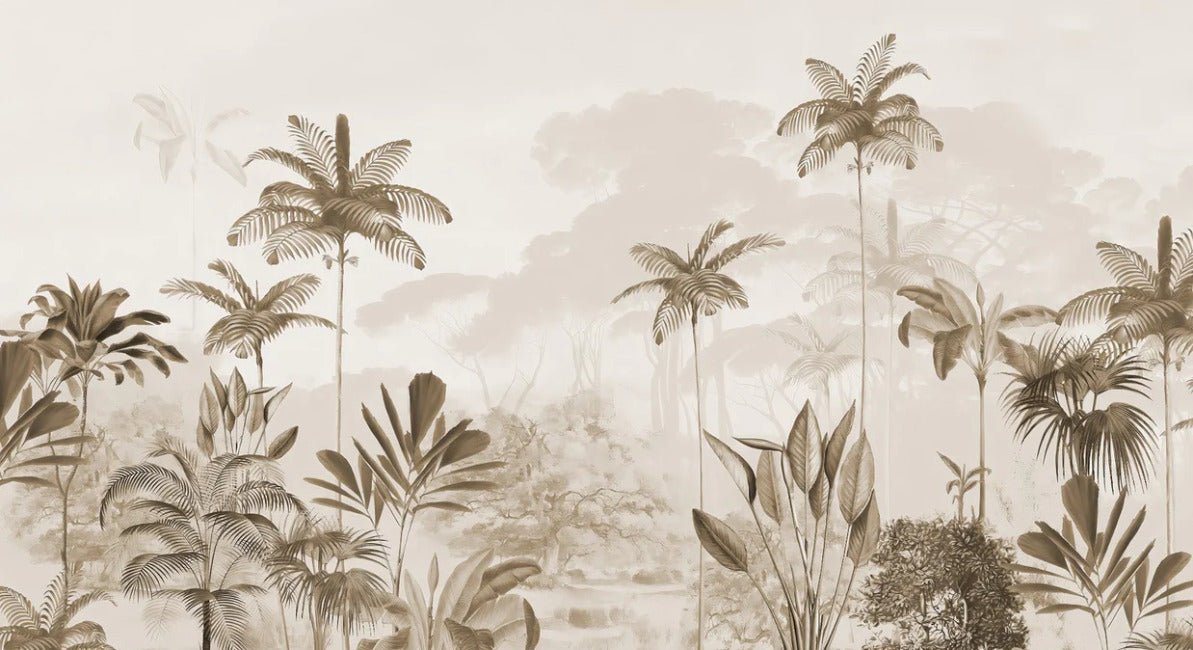 Papier peint panoramique jungle eden sépia, XXL, tendance
