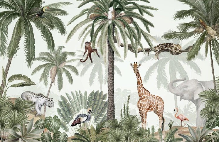 Papier peint enfant jungle paisible, XXL, tendance