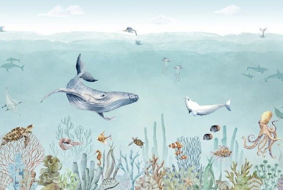 Papier peint panoramique vie marine, XXL, tendance