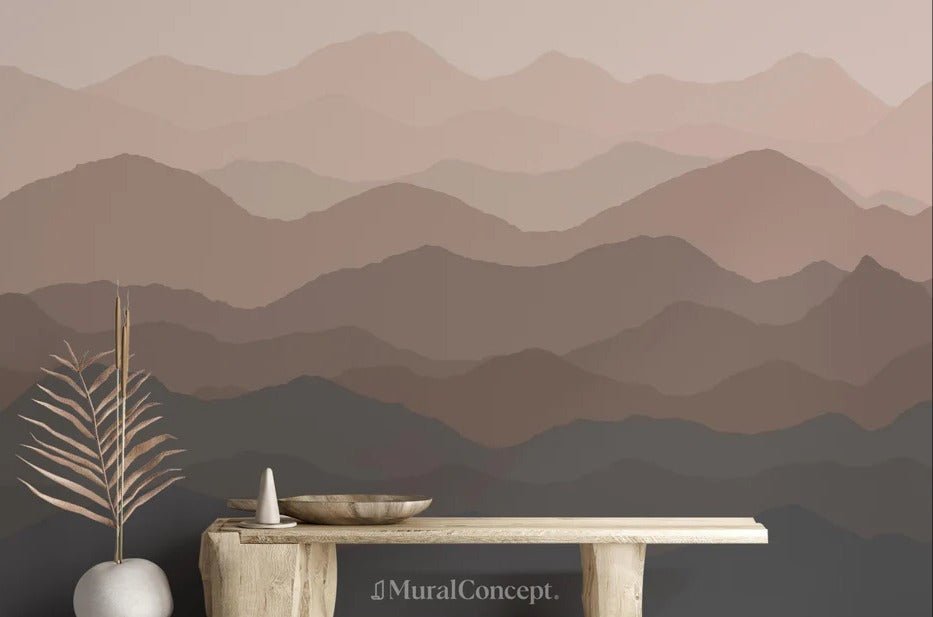 Panoramic dunes terracotta wallpaper