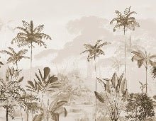 Papier peint panoramique jungle eden sépia