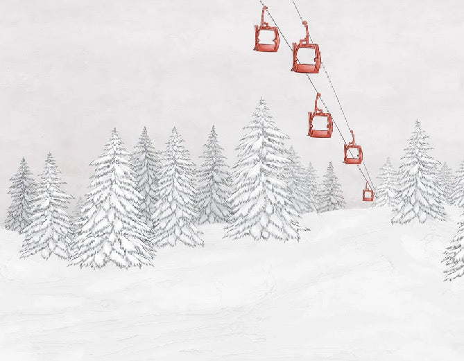 Red gondola mountain wallpaper