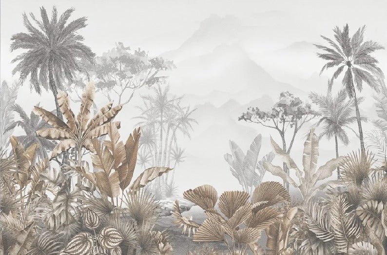 Papier peint tendance tropical sepia
