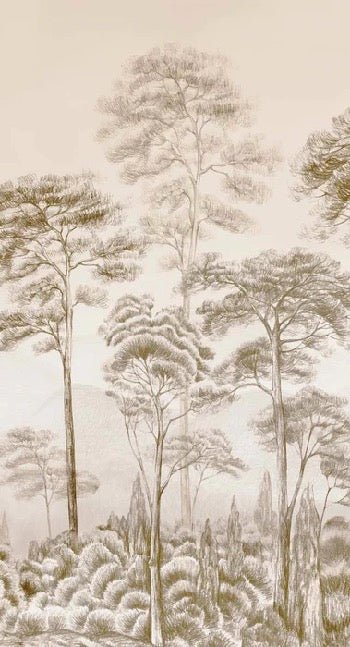 Papier peint nature pinède sépia, XXL, tendance