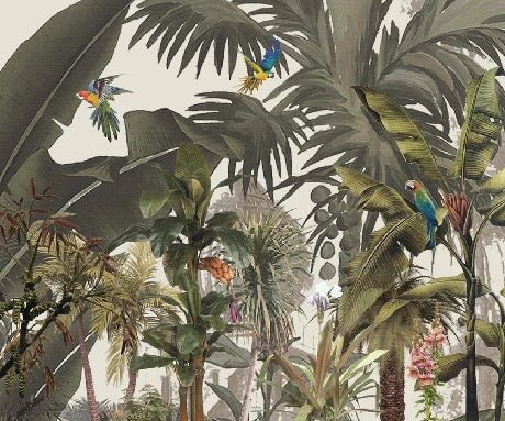 Papier peint panoramique Jungle bananier exotique