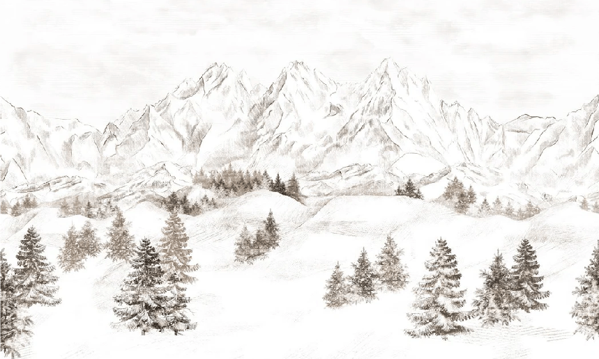 Papier peint montagne massif des Alpes