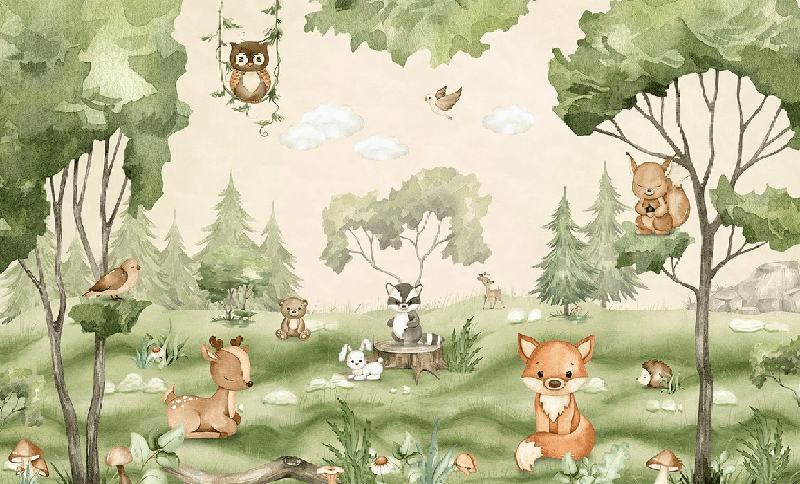 Baby animal plush wallpaper