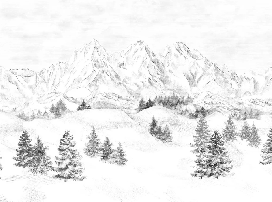 Papier peint montagne massif des Alpes - Muralconcept