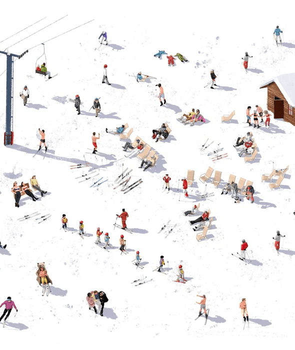 Papier peint panoramique après ski - Muralconcept