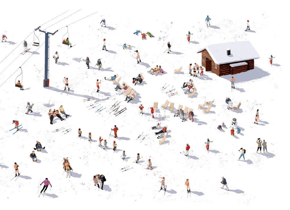 Papier peint panoramique après ski - Muralconcept