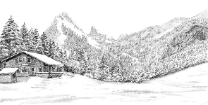 Papier peint montagne Suisse - Dent d'Oche - Muralconcept