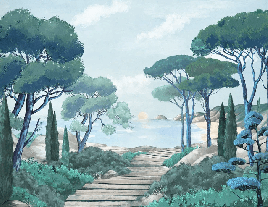 Papier peint balade dans les calanques - Muralconcept