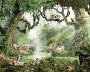 Papier peint enfant jungle secrète - Muralconcept
