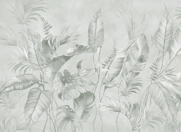 Papier peint élégante jungle sauge - Muralconcept