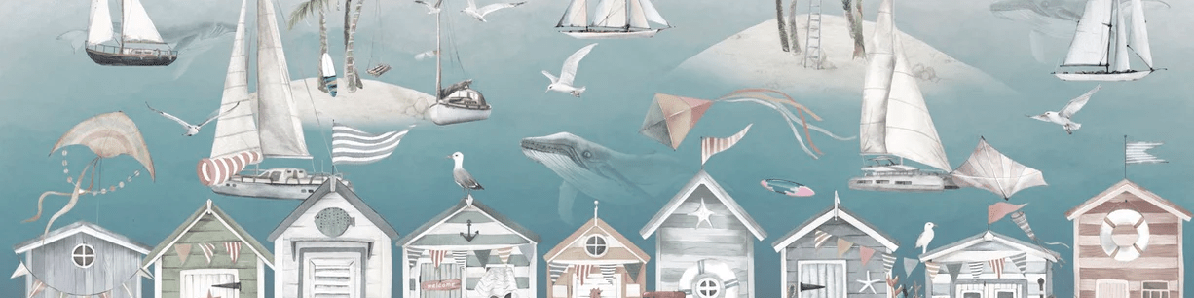 Papier peint chambre enfant - Cabane des mers, XXL, tendance