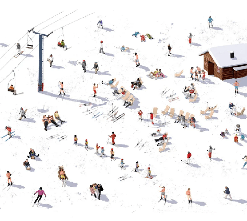 Papier peint panoramique après ski - Muralconcept