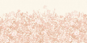 Papier peint fleurs au pinceau sépia - Muralconcept