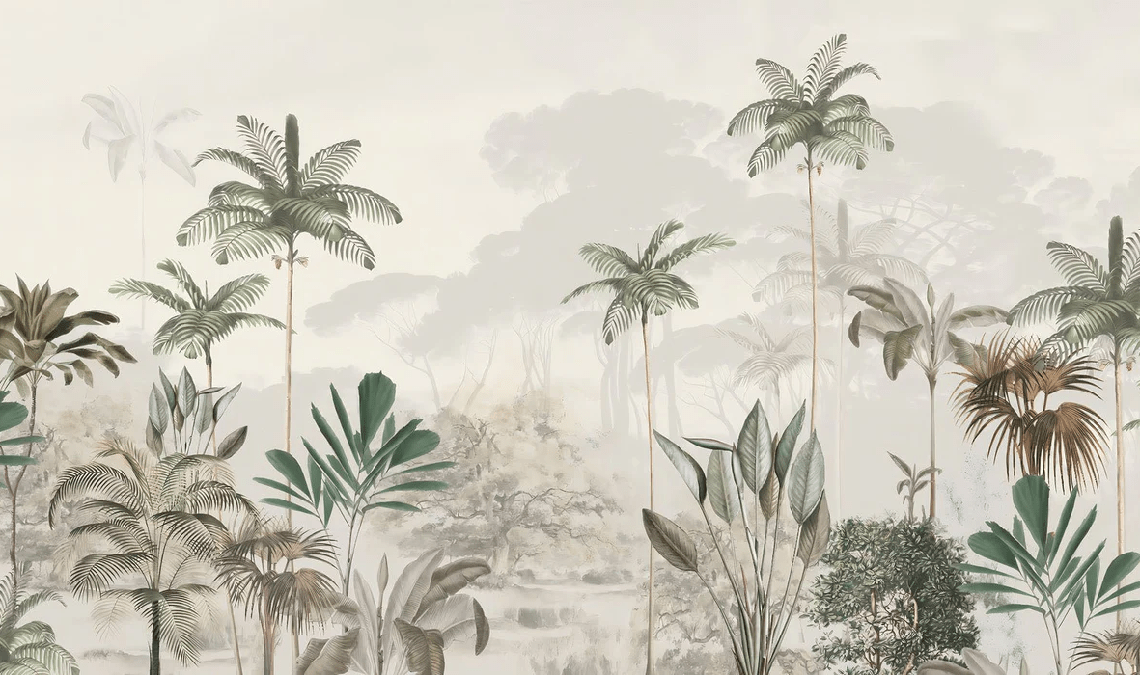 Papier peint panoramique jungle eden vert, XXL, tendance